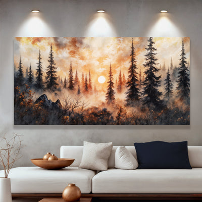 Rustic Forest Sunset Wall Art by Tailored Canvases - main product image for Resin Society