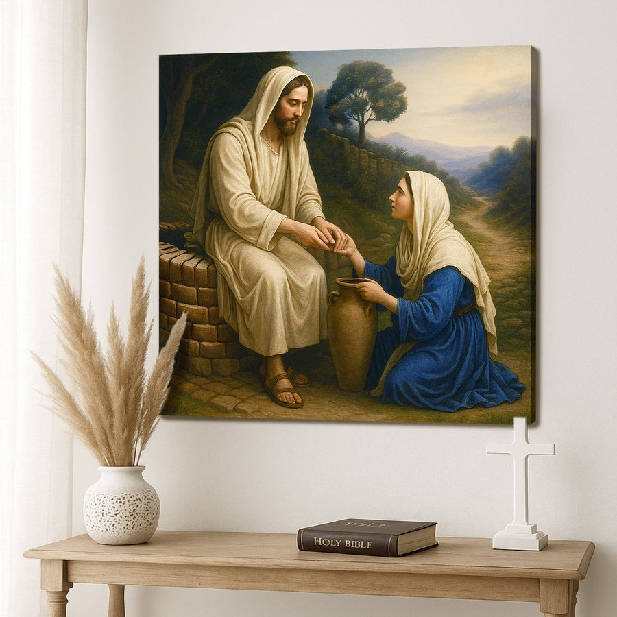 Samaritan at the Well Faith Wall Art by Tailored Canvases - main product image for Resin Society