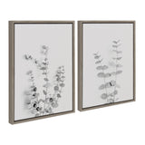 Sylvie Neutral Botanical 3 and 4 Soft White Framed Canvas by kateandlaurel - product image 6 for Resin Society