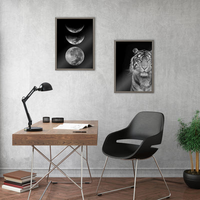 Blake Tiger Minimalist Animal Framed Printed Glass by The Creative Bunch Studio