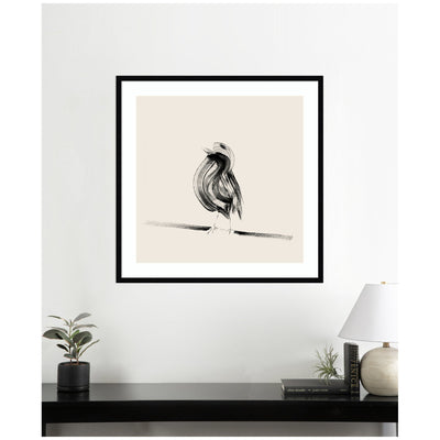 Bird on a Branch by Danushka Abeygoda Framed Wall Art Print