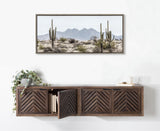 Sylvie Tall Saguaro Cacti Desert Mountain Framed Canvas by kateandlaurel - product image 17 for Resin Society