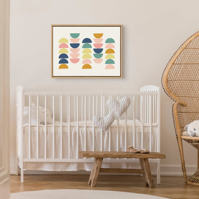 Sylvie Simple Shapes in Soft Colors Framed Canvas