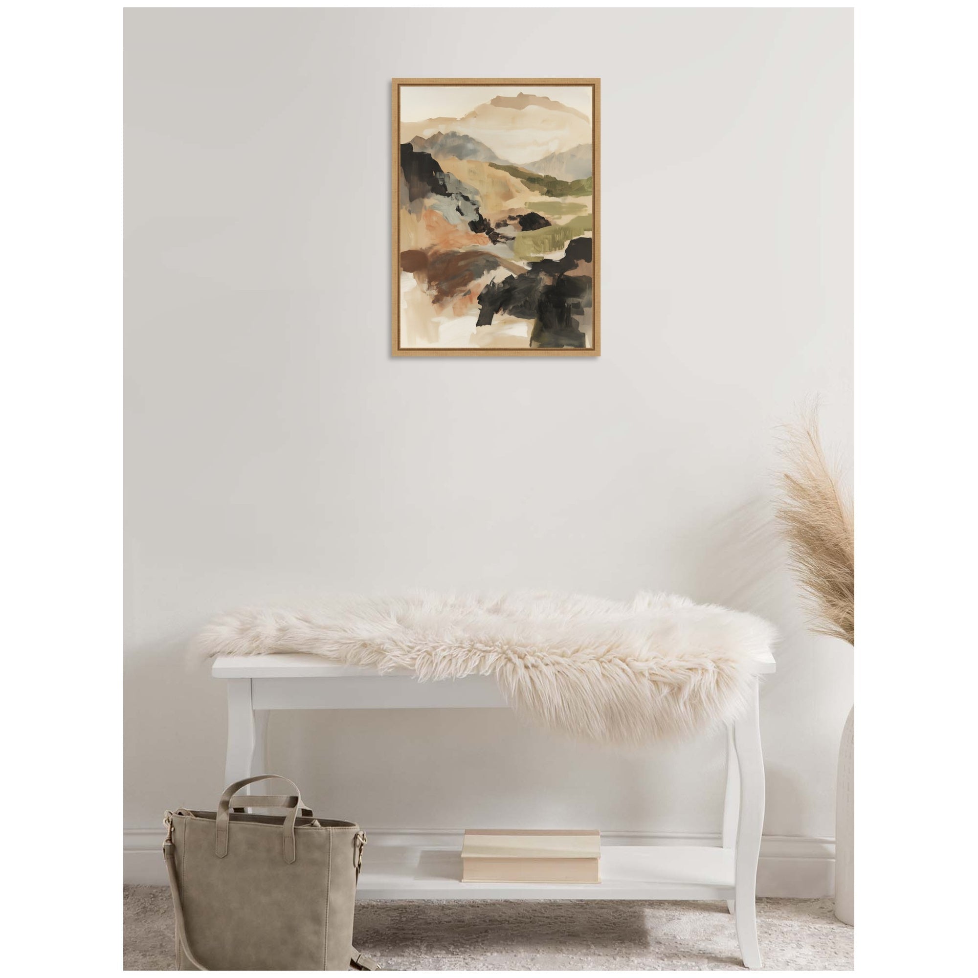 Sylvie Tonal Mountains II Framed Canvas by Amy Lighthall
