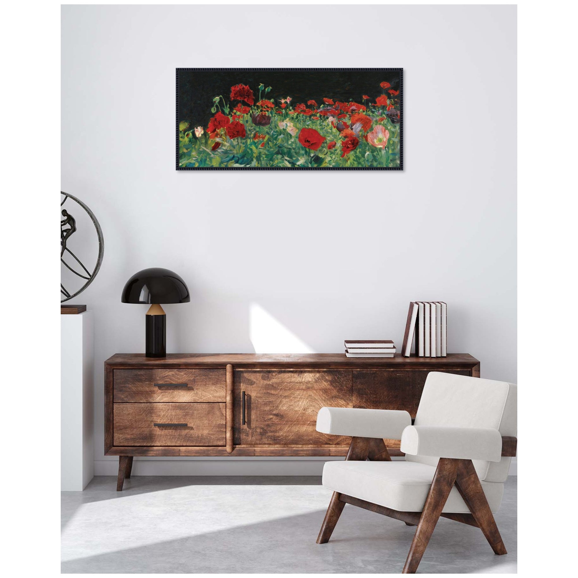 Poppies 1886 John Singer Sargent PANEL by Nostalgia Prints Framed Canvas Wall Art Print