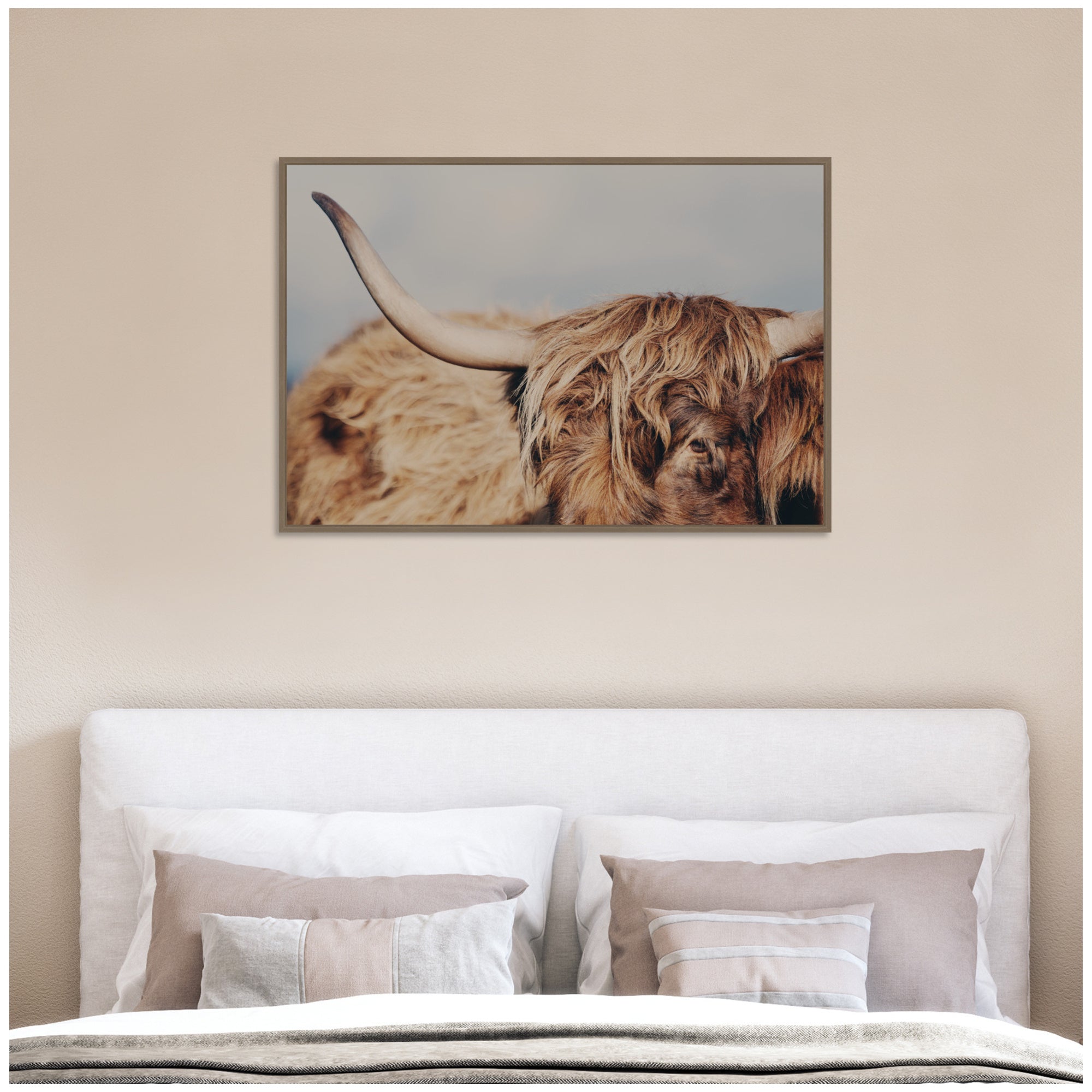 Highland Cow No.
4 Close by Laura Evans Framed Canvas Wall Art Print
