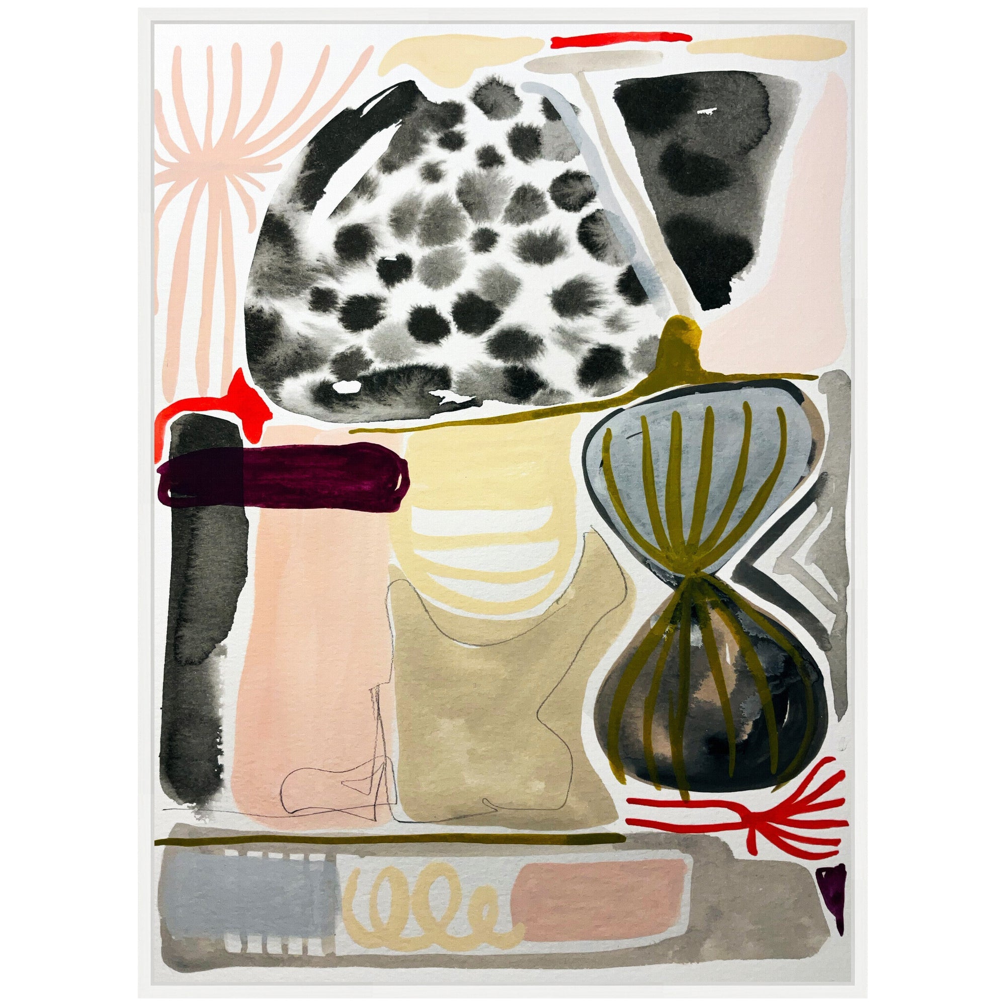 Sylvie Abstract 01 Framed Canvas by Emma Daisy
