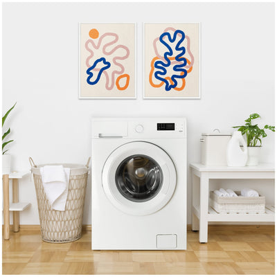 Sylvie Abstract Line Art 1 and 2 Framed Canvas Art Set by July Art Prints