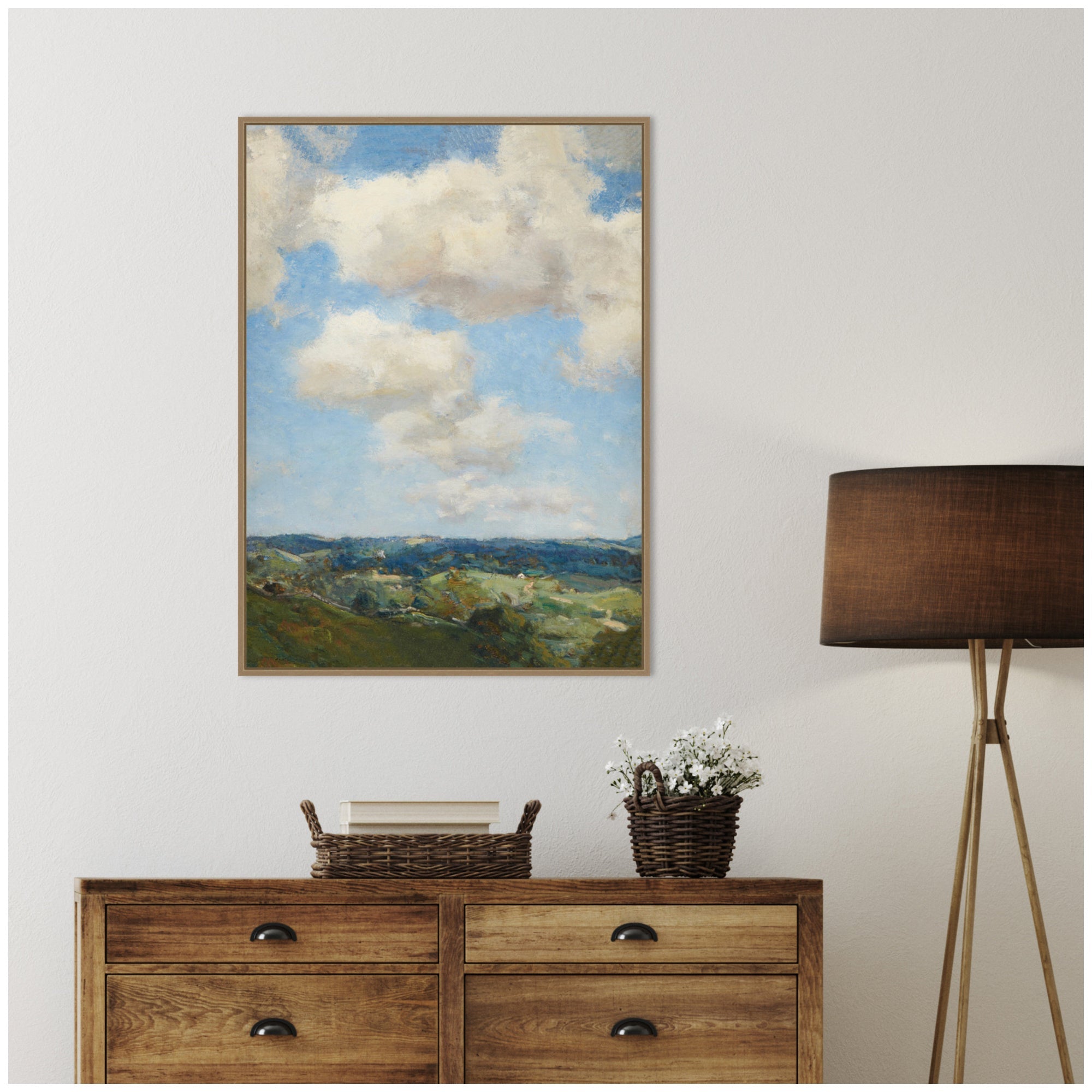 Summer Morning circa 1910 Charles Harold Davis by Nostalgia Prints Framed Canvas Wall Art Print