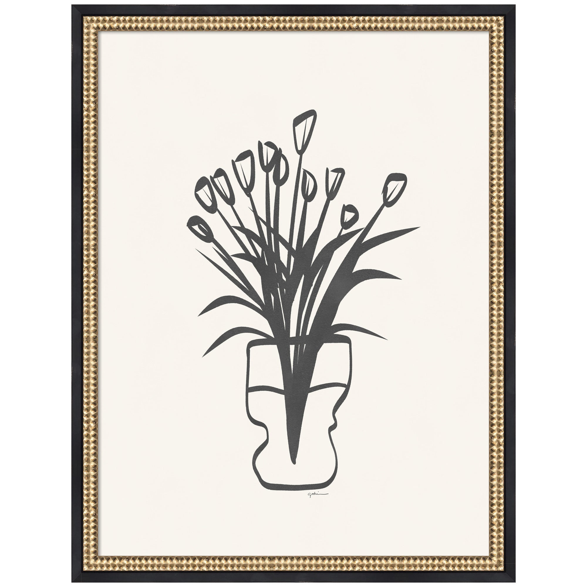 Photograph of Tulips by Gabrielly Guedes framed wall art print in Castellan Black frame with acrylic front