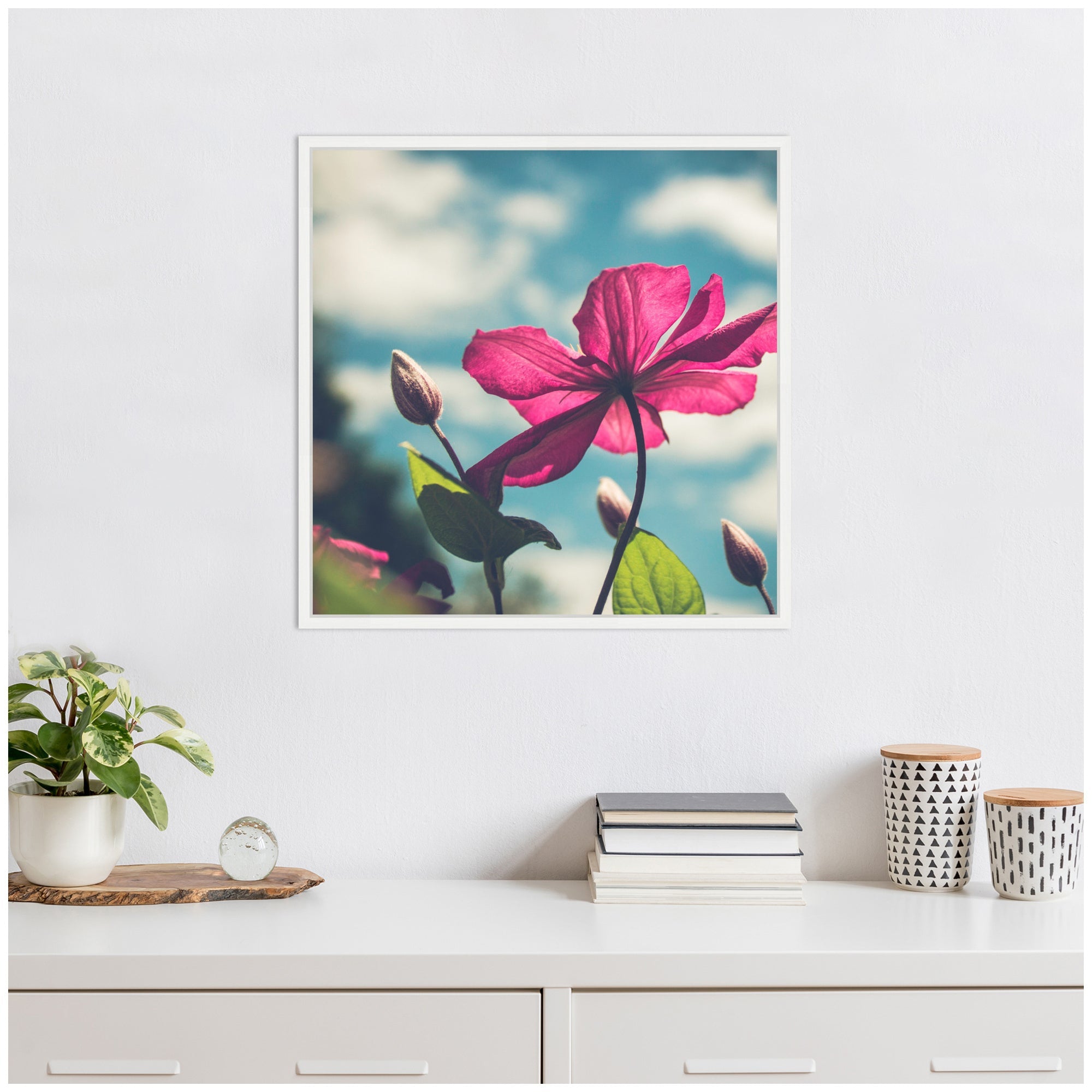 Sylvie Flower in the Sky Framed Canvas by Stephanie Klatt