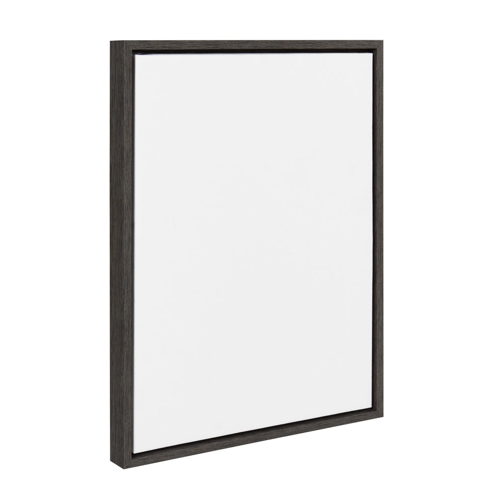 Sylvie Blank Framed Canvas 18x24 with black modern frame on white background