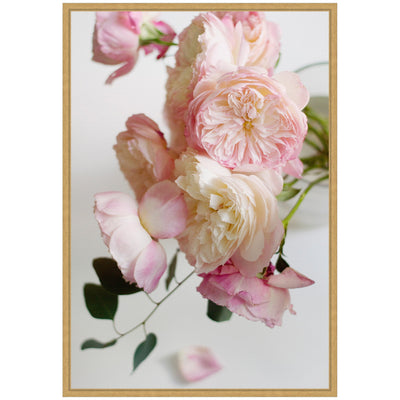 Sylvie Soft Pink Flower Bouquet Framed Canvas by Kristy Campbell