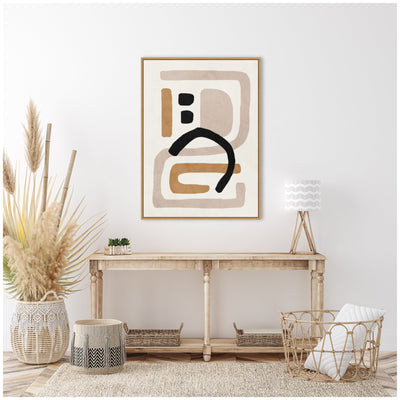 Sylvie Neutral Abstract 2 Minimal Modern Art Framed Canvas by July Art Prints