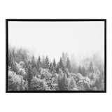 Sylvie Forest On A Foggy Day BW Framed Canvas