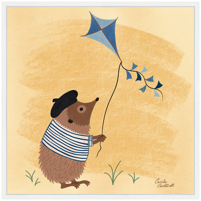 Sylvie French Hedgehog Framed Canvas by Carrie Cantwell