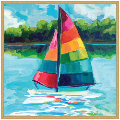 Sylvie Sunday Sailing Framed Canvas by Rachel Christopoulos