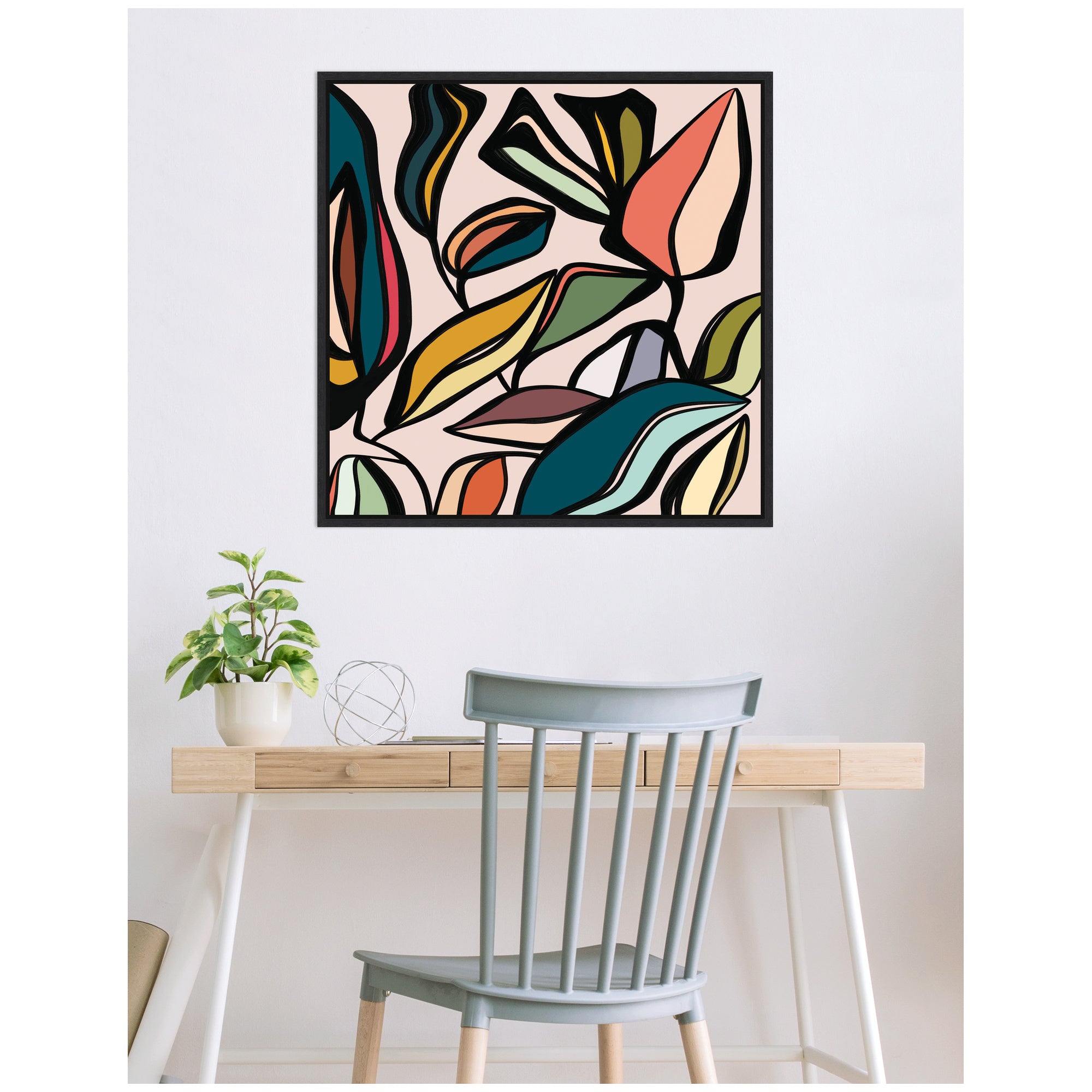 Fanciful Ficus SQ Expansion by Alicia Bock Framed Canvas Wall Art Print