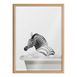 Blake Bathroom Bubble Bath Zebra Framed Printed Glass by The Creative by kateandlaurel - product image 2 for Resin Society