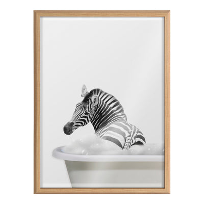 Blake Bathroom Bubble Bath Zebra Framed Printed Glass by The Creative by kateandlaurel - product image 2 for Resin Society