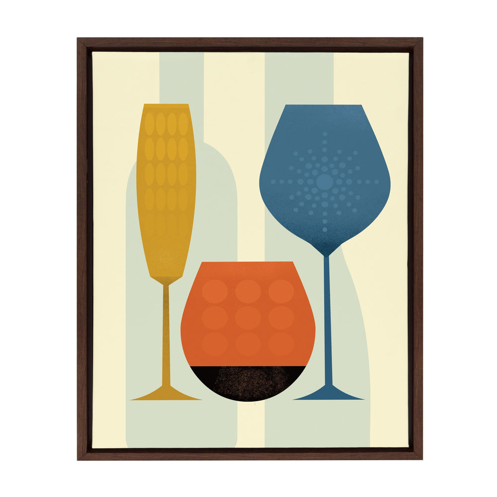 Sylvie Wine Framed Canvas by kateandlaurel - main product image for Resin Society