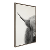 Sylvie Hey Dude Highland Cow Crop Framed Canvas by The Creative Bunch