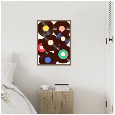 Sylvie Retro Vinyl Framed Canvas by Honey Island Studio