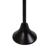Black matte metal base with a flared, scalloped design supporting a vertical pole, photographed against a white background.