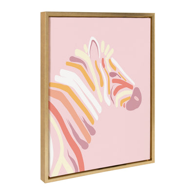 Sylvie Pink Zebra Framed Canvas