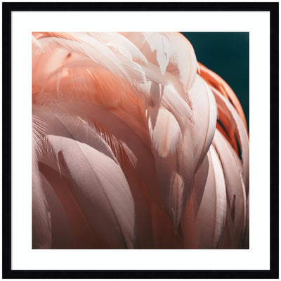 Framed Flamingo No.
2 wall art print depicting a flamingo in stylized design, set in a black frame