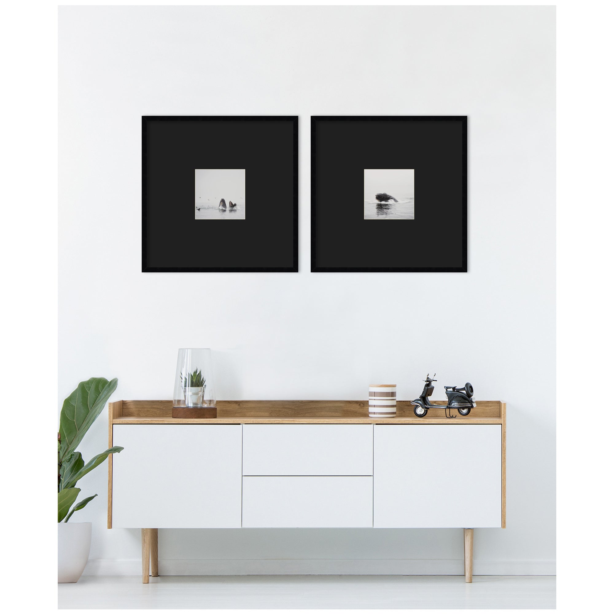 Humpback Whale 2 Piece Framed Wall Art Print Set