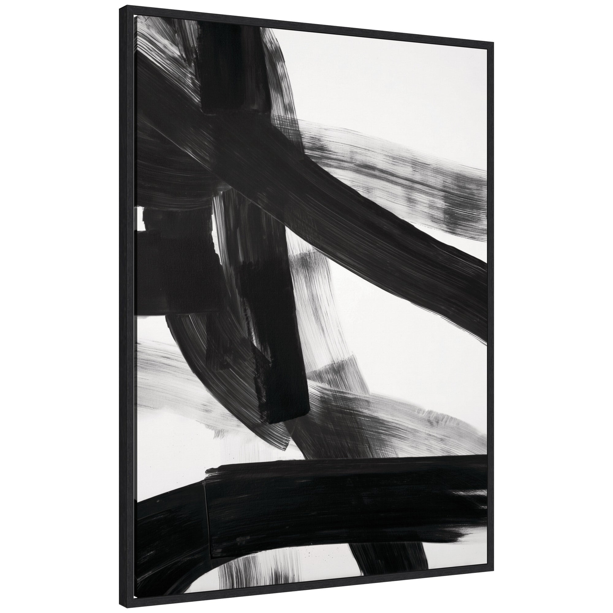 Black Mark No.
1 by Amy Lighthall framed canvas wall art print in a modern Sylvie moulding frame