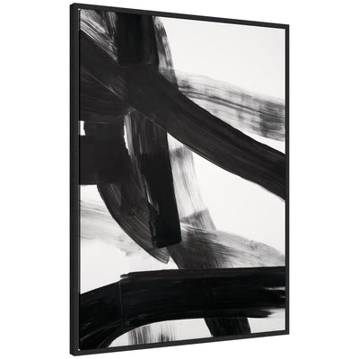 Black Mark No.
1 by Amy Lighthall framed canvas wall art print in a modern Sylvie moulding frame