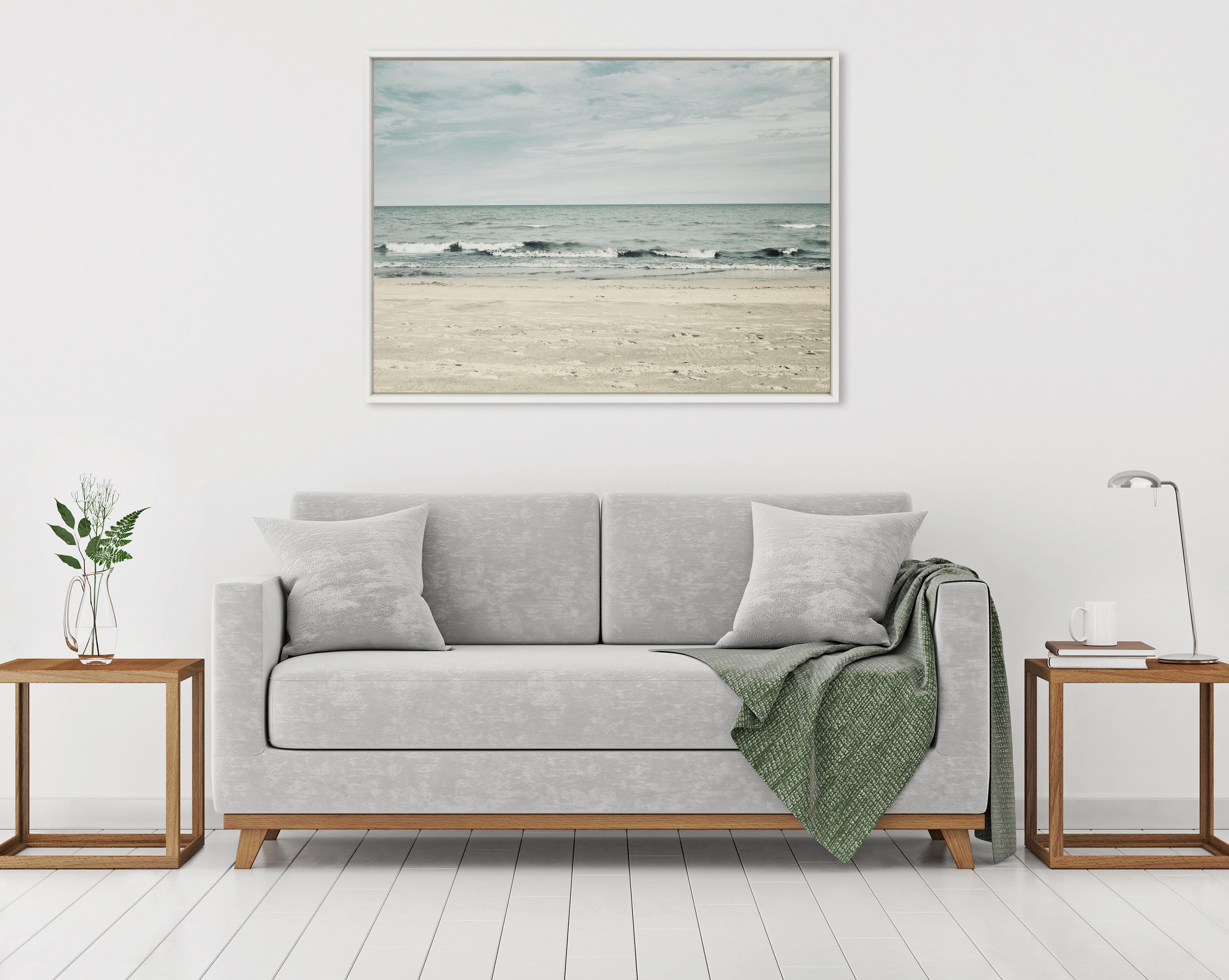 Sylvie Beach 2 Framed Canvas