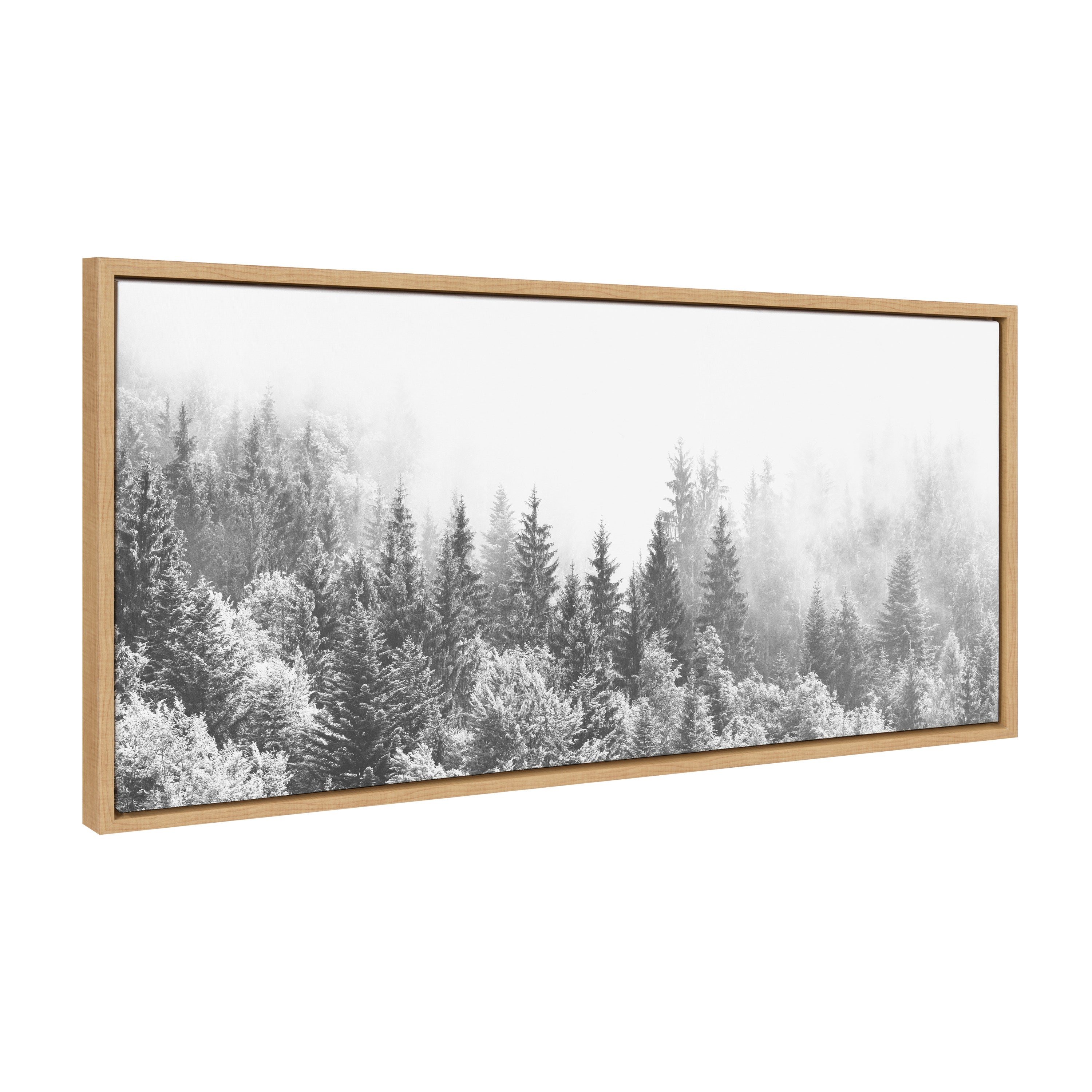 Sylvie Forest On A Foggy Day BW Framed Canvas