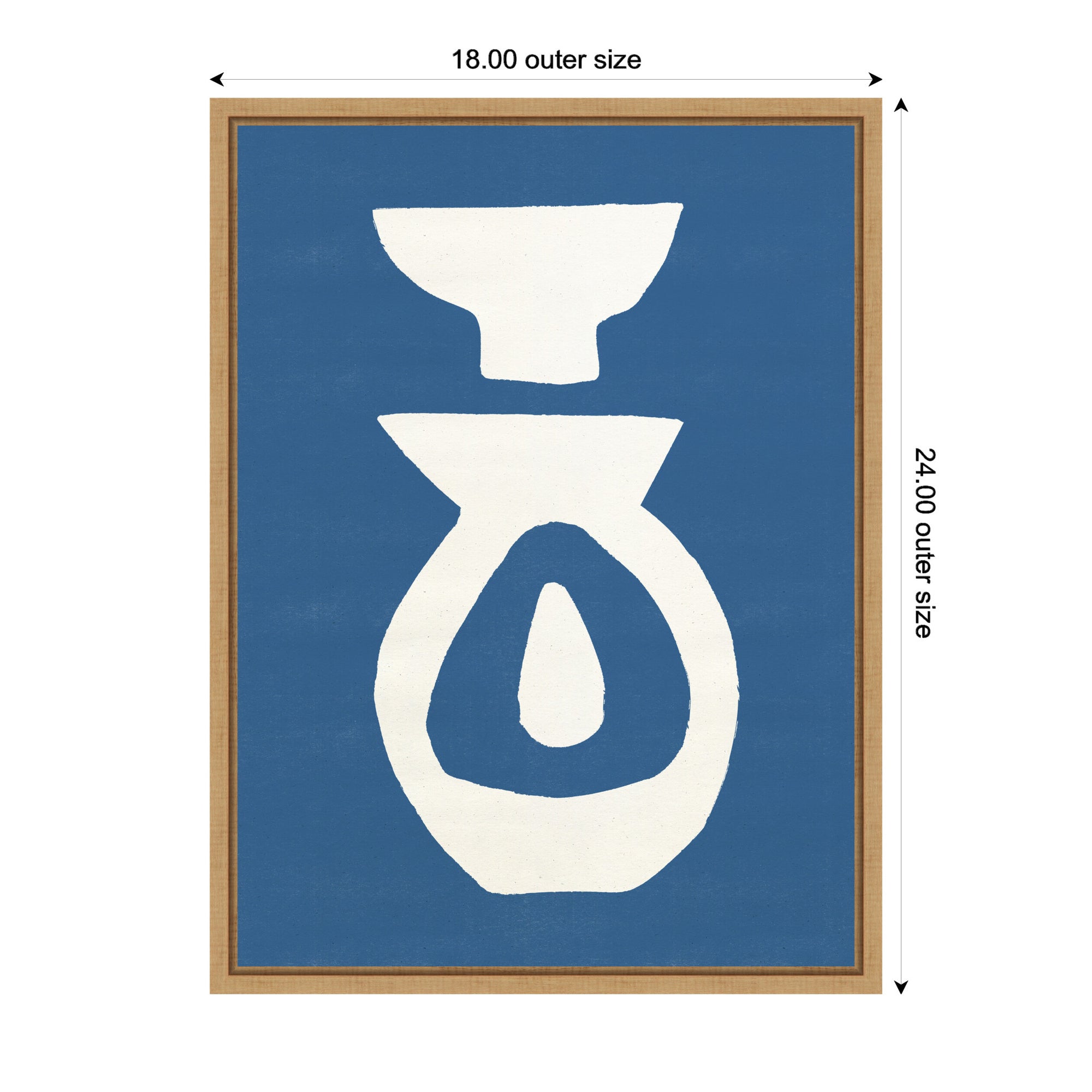 Sylvie Ceramic Blue Beige 1 Framed Canvas by Rocket Jack