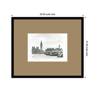 Postcard London by Teju Reval Framed Wall Art Print Matted