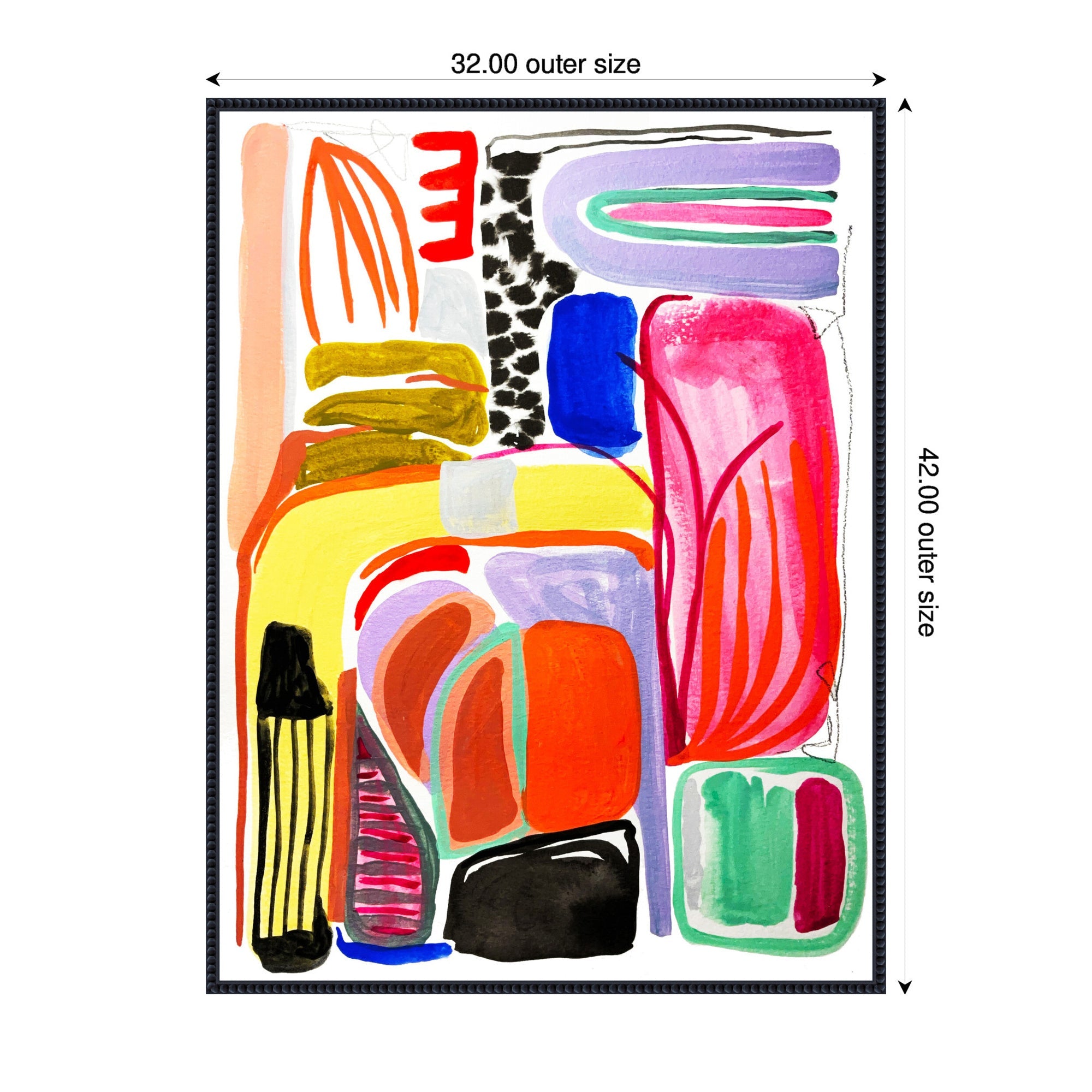 Sylvie Abstract 08 Framed Canvas by Emma Daisy