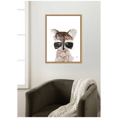 Raccoon by Madeline Jeppesen Framed Canvas Wall Art Print