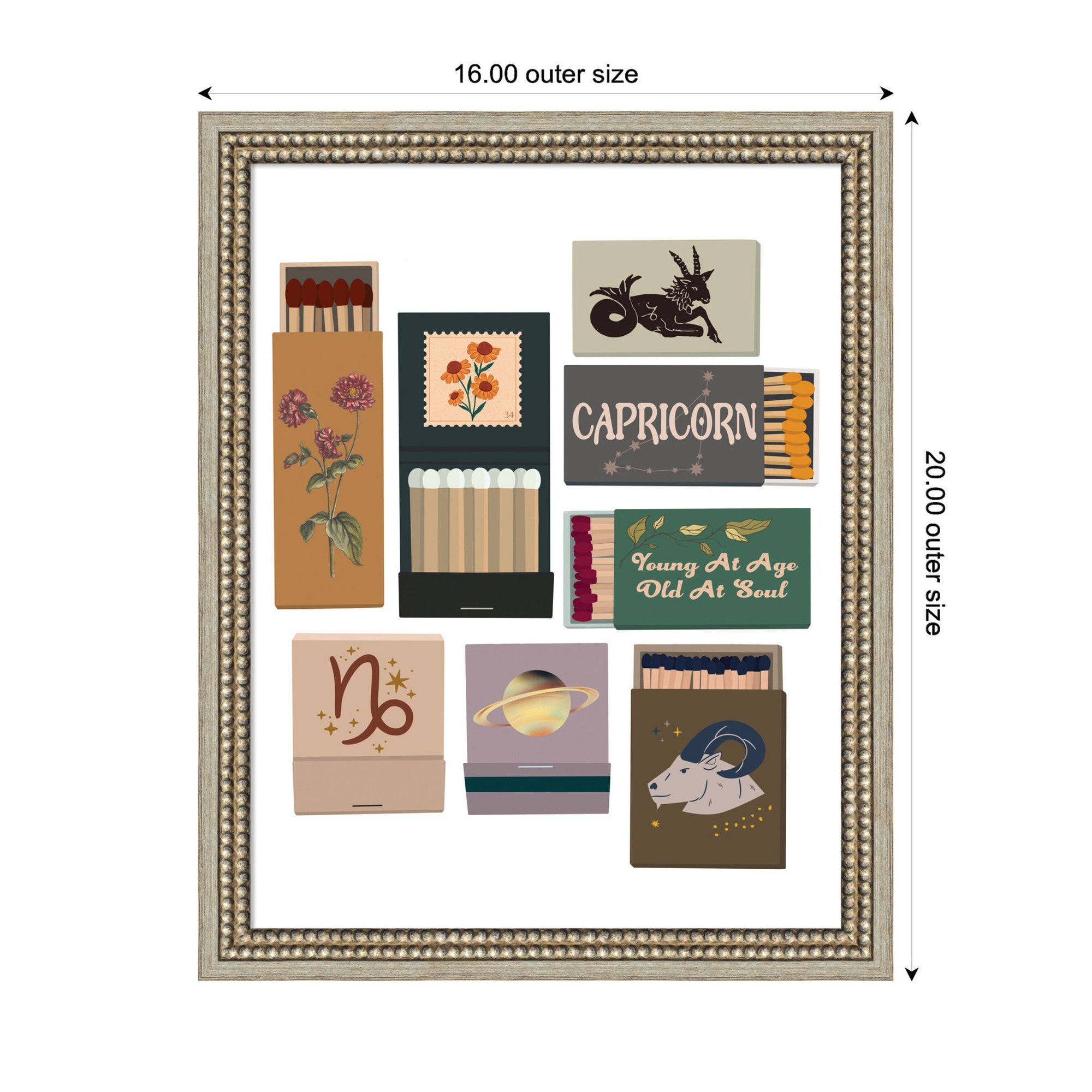 Capricorn Matchbooks 14x18 FC by Megan Ryan Framed Wall Art Print