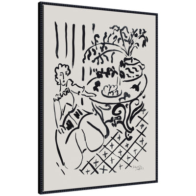 Fille assise a table 1947 Henri Matisse by Nostalgia Prints Framed Canvas Wall Art Print