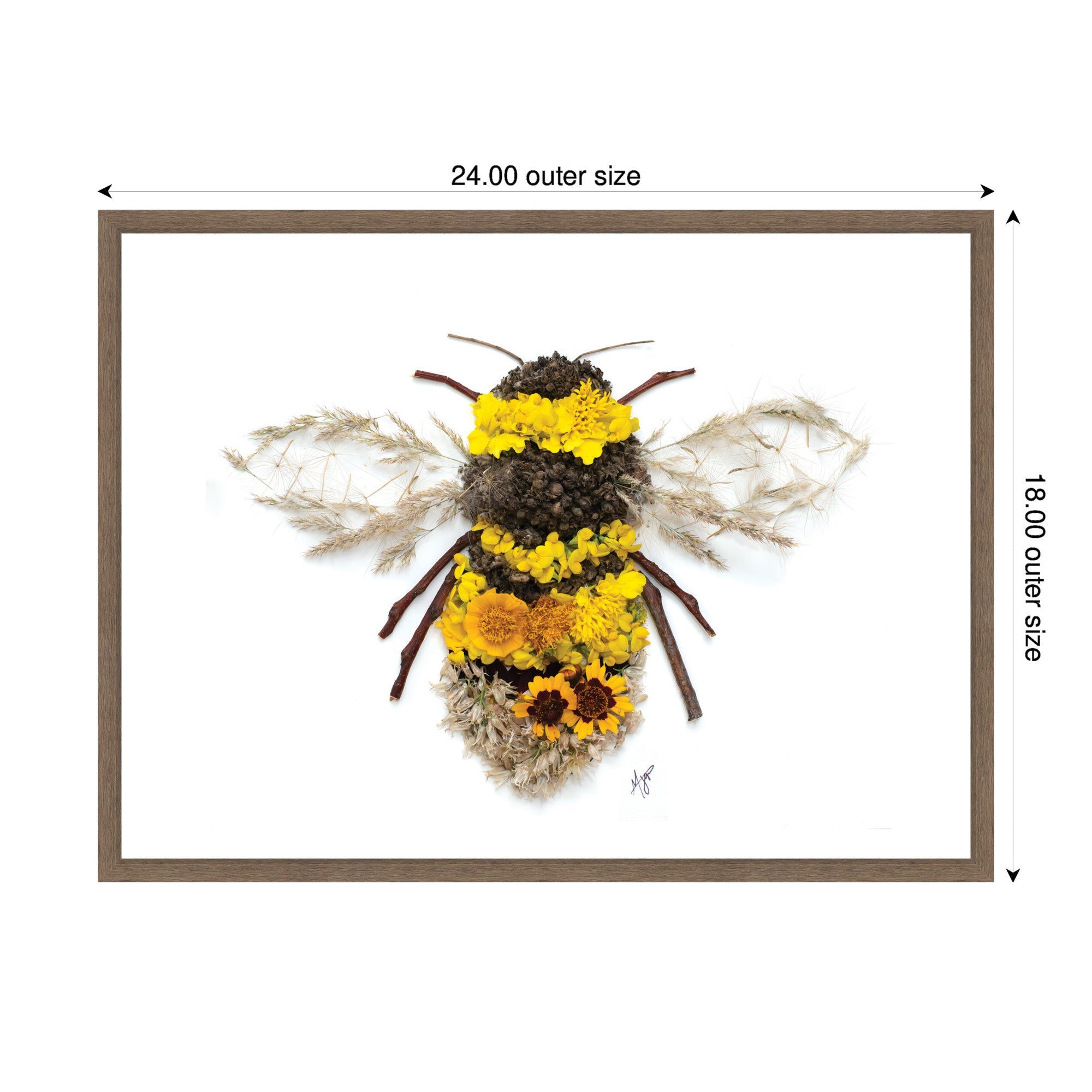 Bumble Bee by Madeline Jeppesen Framed Canvas Wall Art Print