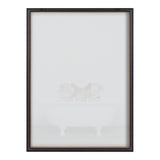 Faint printed glass artwork depicting three little pigs sitting in a vintage white clawfoot bathtub, framed in dark wood with a subtle reflective surface.