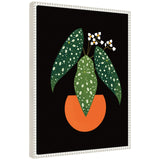 Sylvie Polka Dot Begonia floral art printed on gallery-wrapped canvas with a vintage beaded frame by Amber Leaders