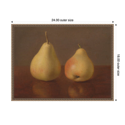 Two McLaughlin Pears by Jeremiah Pearson Hardy Framed Canvas Wall Art Print