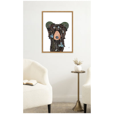 Black Bear by Madeline Jeppesen Framed Canvas Wall Art Print
