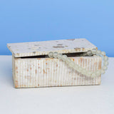 Large Ataca Marble Box in creamy beige with caramel and butterscotch swirls, polished surface.