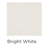 Solid bright white square swatch with smooth, even color and subtle texture visible under lighting.