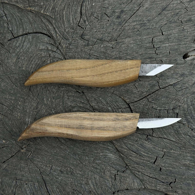 2-Piece Carving Knife Set with hand-forged blades and ash wood handles