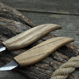 2-Piece Carving Knife Set with hand-forged blades and ash wood handles